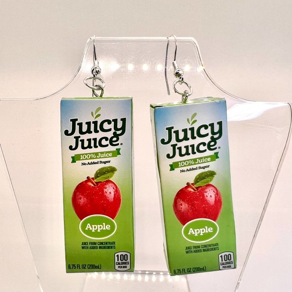 Juicy Juice Box Earrings - Apple Juice Earrings - Mini Brands Earrings - Drink E - Picture 1 of 10